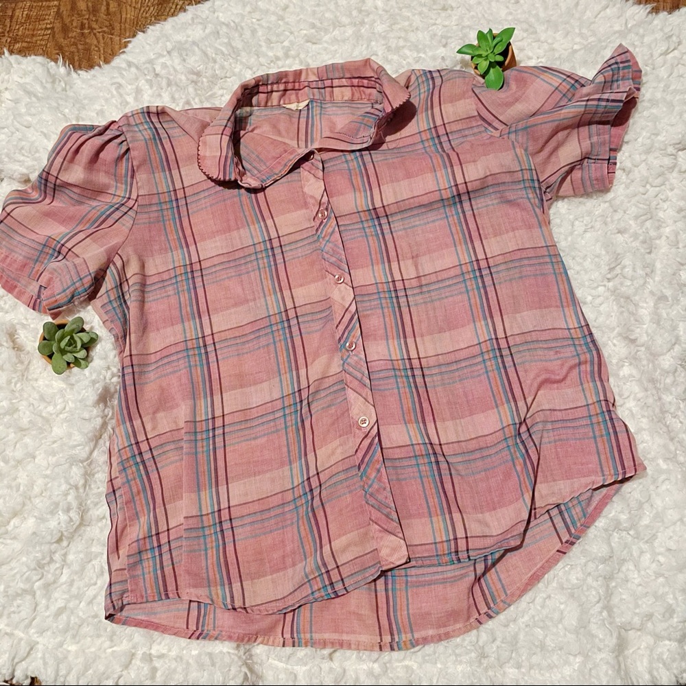 vintage plaid button up